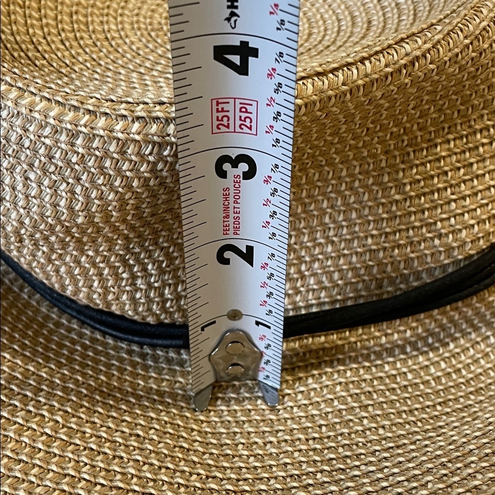 Talula | Tan | Straw | Black Cow Leather Band | Sun Hat | ResortWear | Size S - Picture 13 of 15